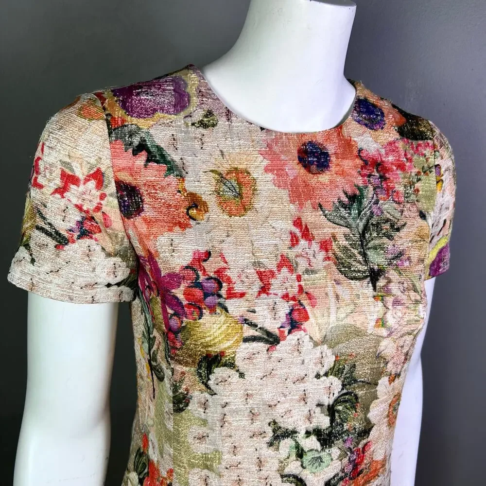 Tory Burch Dress size 2 Kaley Floral‎ Tweed pastel feminine work fairy corpcore